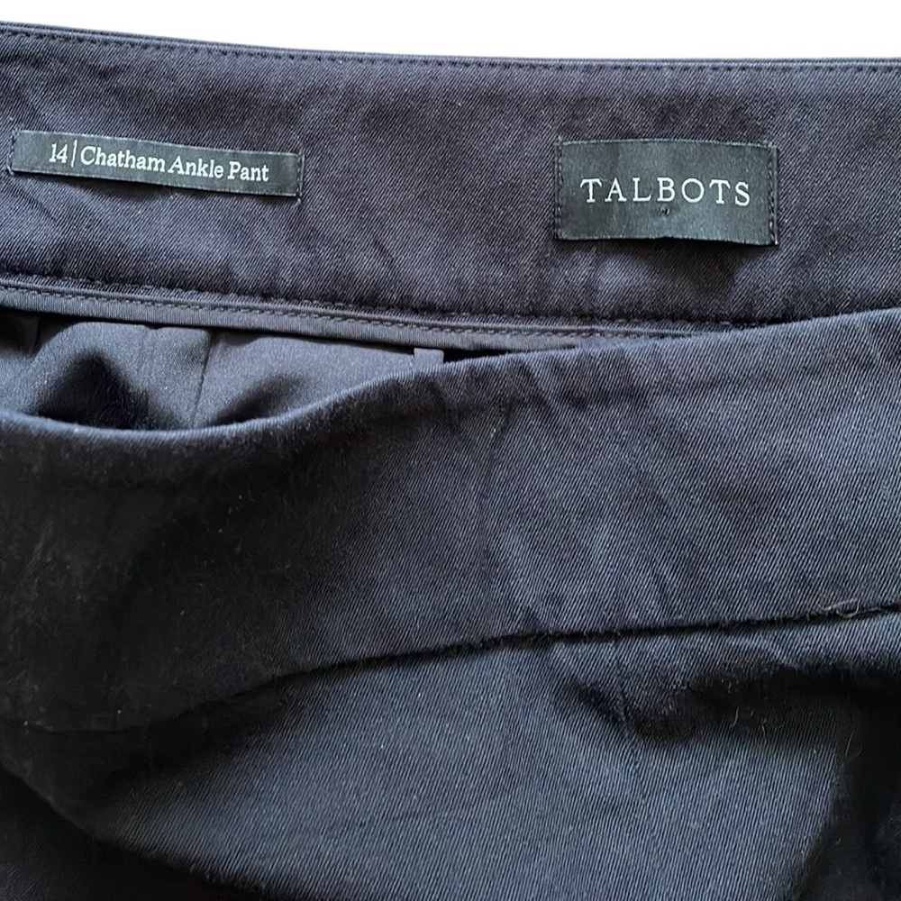 TALBOTS CHATHAM ANKLE PANTS Size 14 Black Classic Wardrobe Essential Basic Solid - Picture 10 of 13